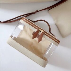 Henny + Lev The Max Makeup Trunk Canvas Vegan Leather See Through Clear Travel